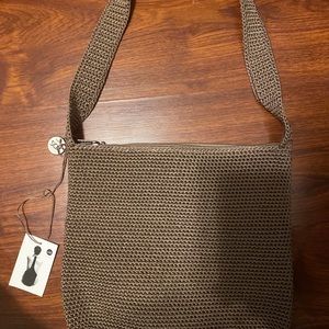 The sak bag color:brown crochet  medium size